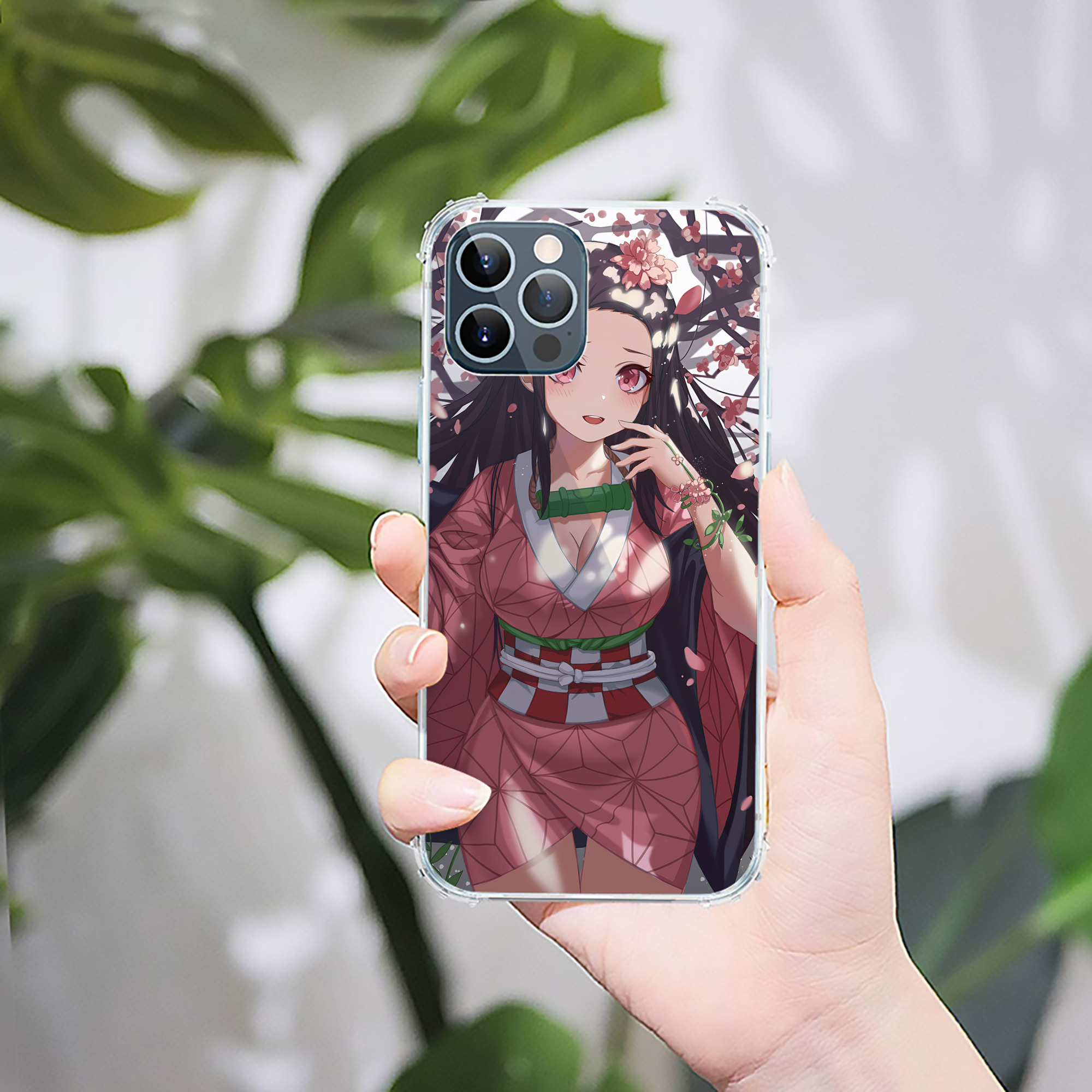 （画像用） 鬼滅の刃（きめつのやいば）竈門 禰󠄀豆子／かまど ねずこ Kamado Nezuko 【iPhone 12シリーズ対応】透明スマホケース（クリアソフトケース）